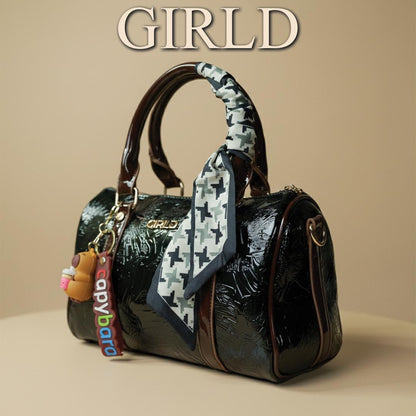 Nora Glossy Floral Boston Bag
