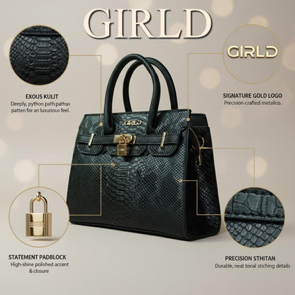 Pyra Python Padlock Handbag