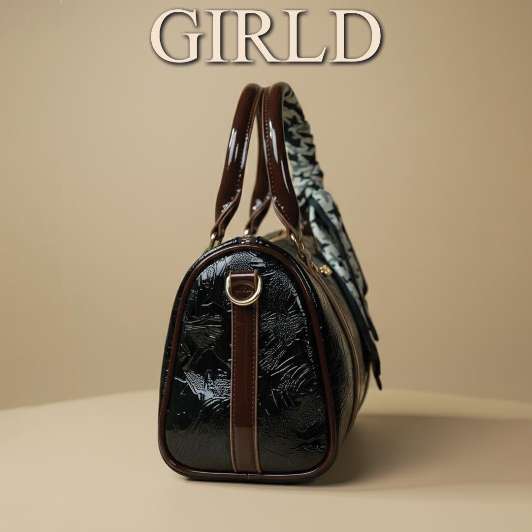 Nora Glossy Floral Boston Bag