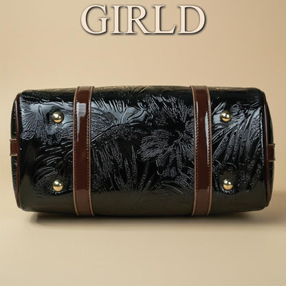 Nora Glossy Floral Boston Bag