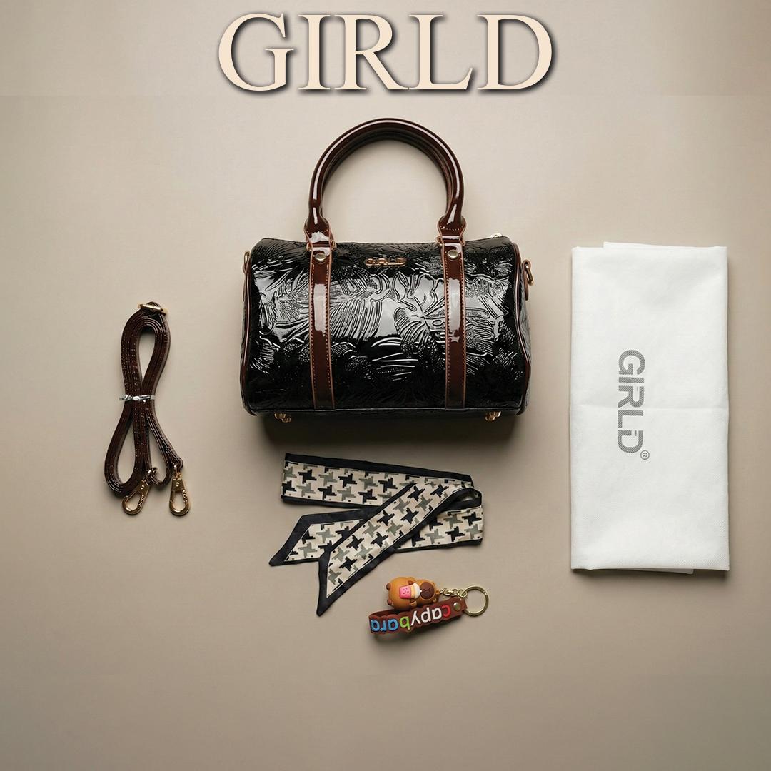 Nora Glossy Floral Boston Bag