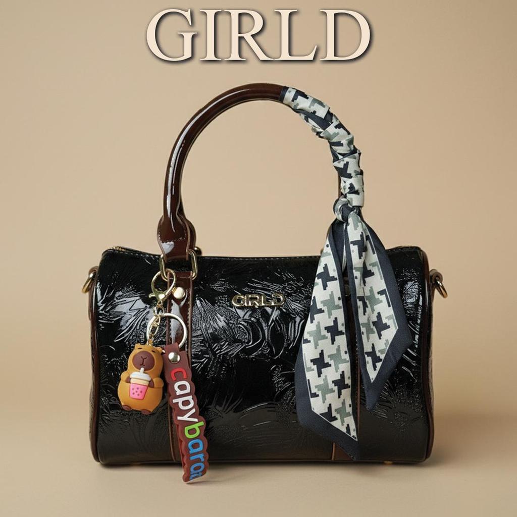 Nora Glossy Floral Boston Bag